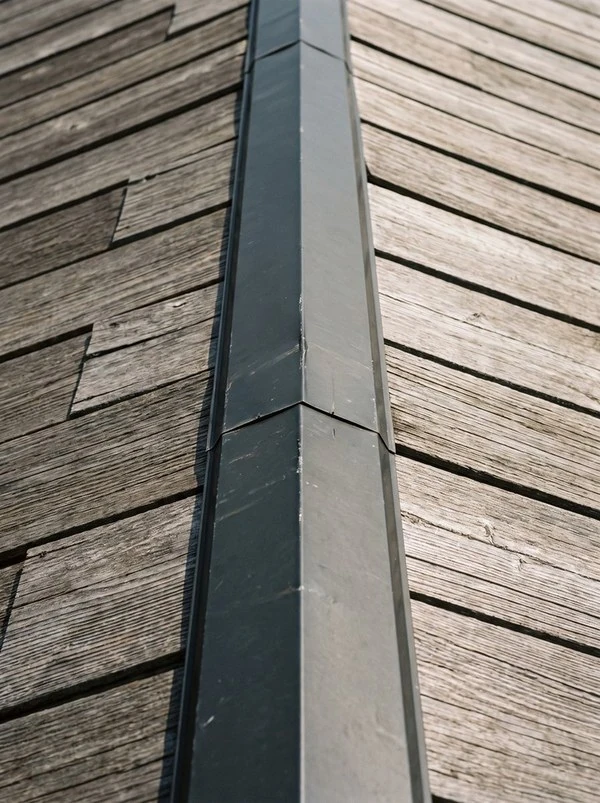 Close-up of precise shingle coursework